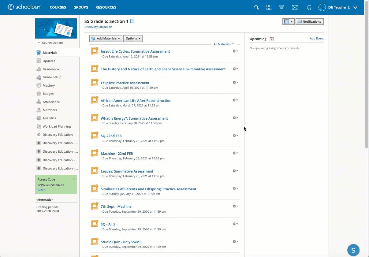 Schoology_Add Resource in Material